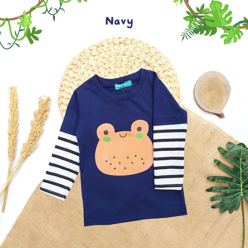 Jump Inc- Shiba Long Stripe Tee Kaos Anak Lengan Panjang