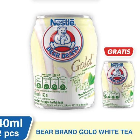 

BEST SELLER!!! Bear Brand Milk White Tea Minuman Siap Minum 140 ml x 2 pcs - FREE Bear Brand Milk Wh