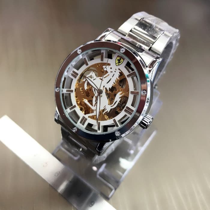 JAM TANGAN FERRARI AUTOMATIC SILVER (KUDA WHITE GOLD)