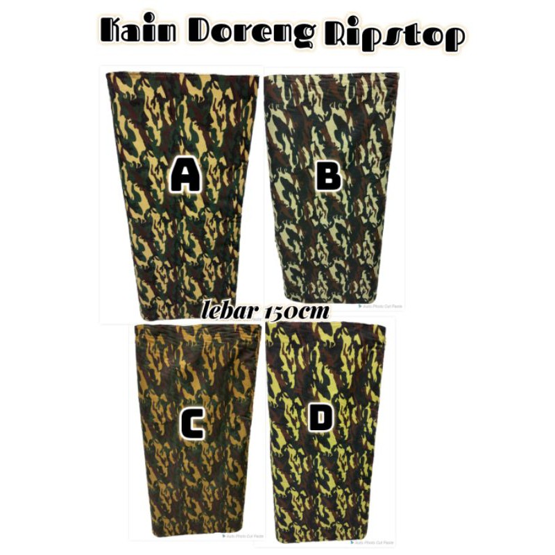 Bahan kain doreng loreng ripstop seri 02/kain doreng murah meteran