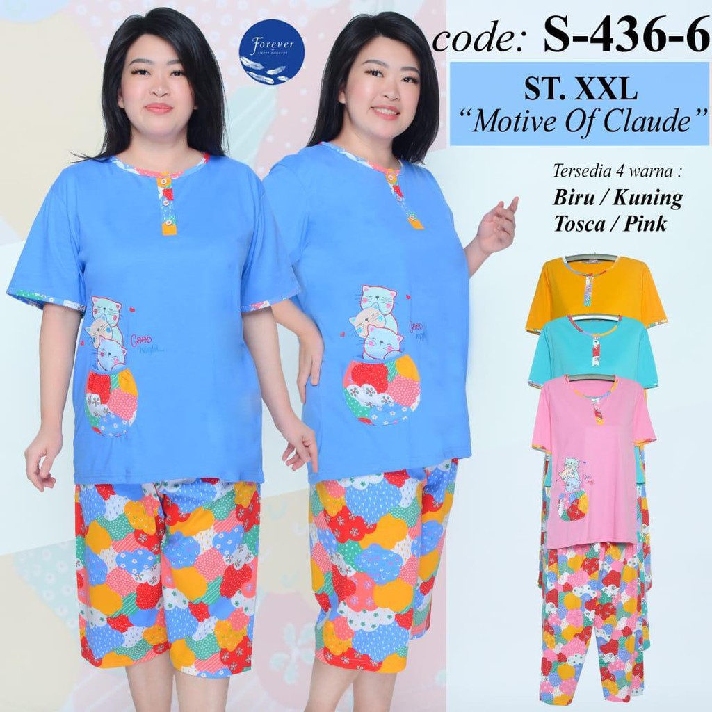 Babydoll Forever CP Jumbo XXL Celana Panjang Lengan Pendek Babydoll Forever CP Jumbo XXL Celana Panjang Lengan Pendek