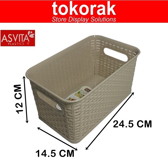 ASVITA KERANJANG MANHATTAN BK282 STORAGE BASKET KERANJANG PLASTIK SEGI