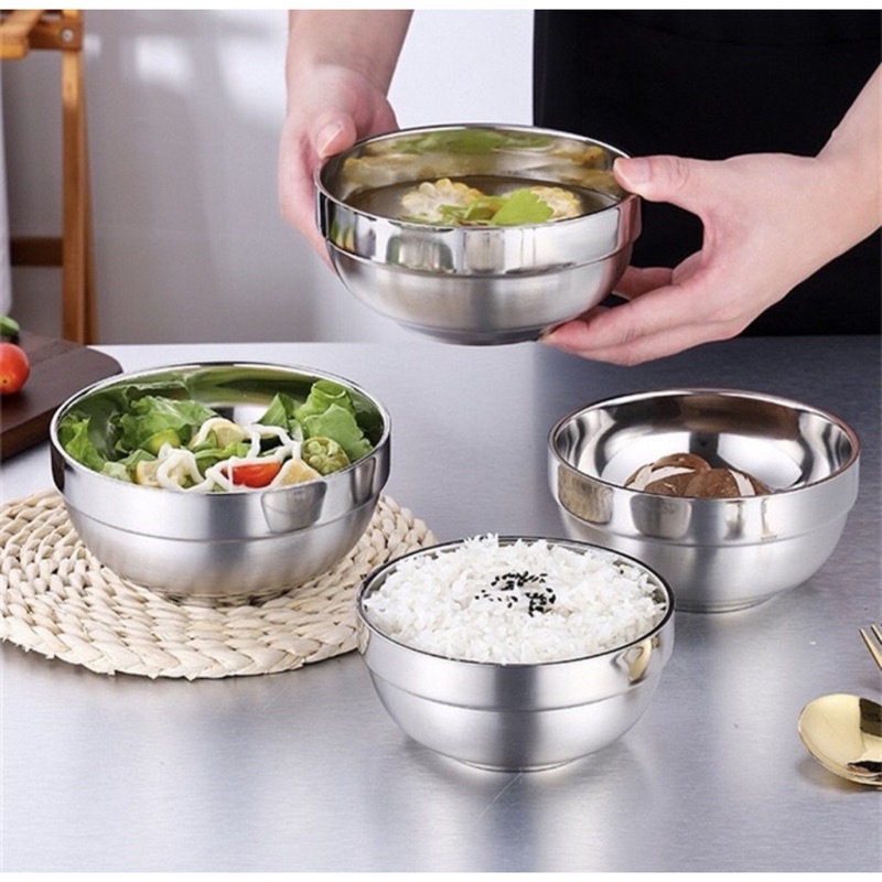 Mangkok Stainless Korea dengan 3 ukuran/ Korea Stainless Bowl