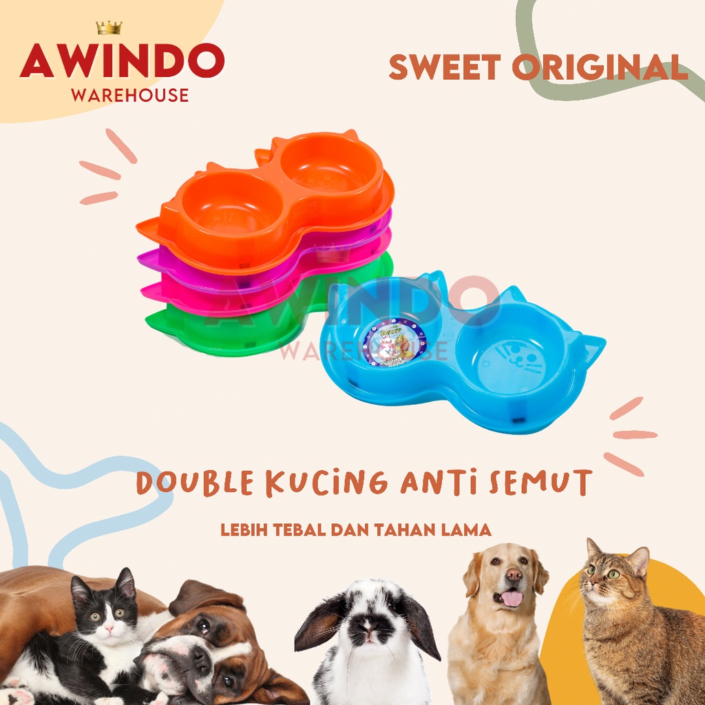 PLATE 9 - Tempat Piring Pakan Minum Makan Kucing Anjing Kelinci Anti Slip Pet Feeder