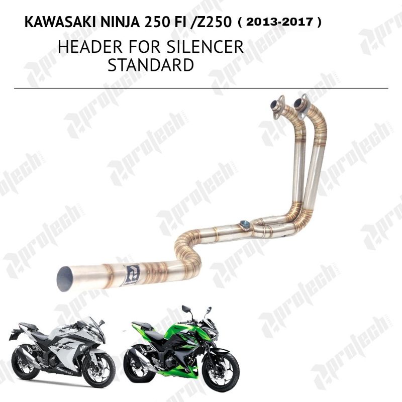 Kawasaki Ninja 250 / Z250 — Header Slip-on Standard · Silver — foto 3
