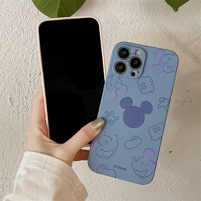 Liquid silicone Mickey casing iphone 13 12 11 pro X Xs max 7 8 plus SE2020 Disney case iphone couple