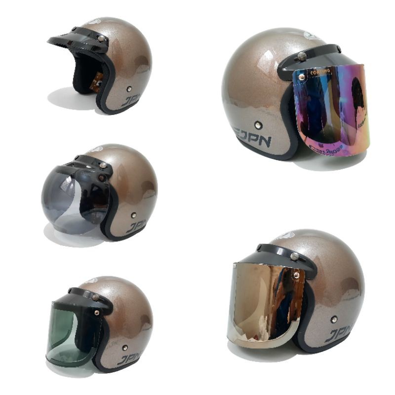 Helm Jpn Retro Abu Metalik
