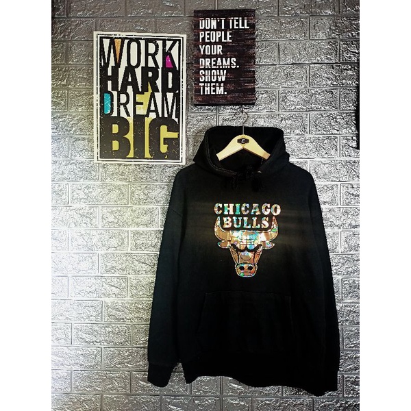 Jual Hoodie NBA chicago Bulls Rainbow Hologram original