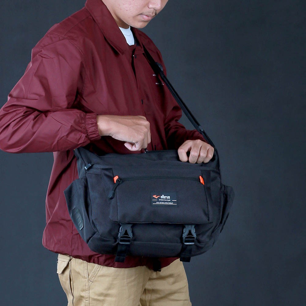 Toko Thabita Tas Selempang Pria Distro Elbrus Original Sling Bag Cowok Polos Besar