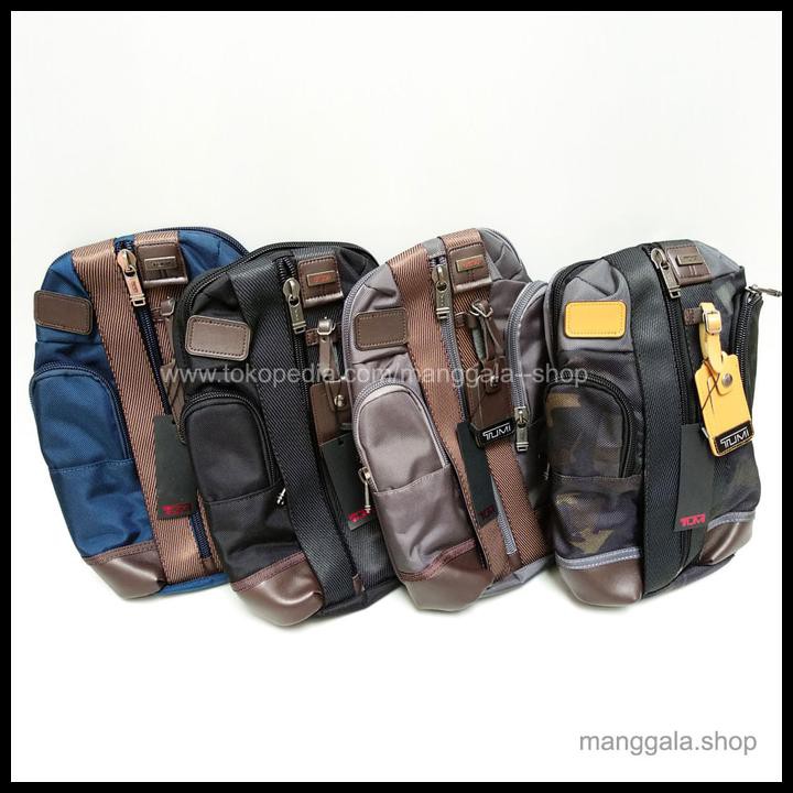 BIG SALE TUMI SARATOGA SLING BAG / TAS SELEMPANG PREMIUM QUALITY - COKLAT LORENG