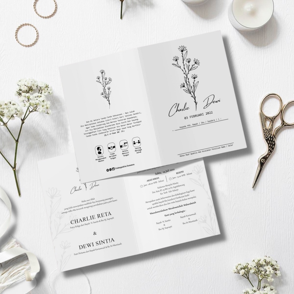 Undangan Pernikahan Rustic Simple elegan