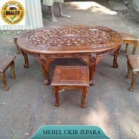 meja oshin jati, meja kopi oshin ukiran, mebel jepara, furniture