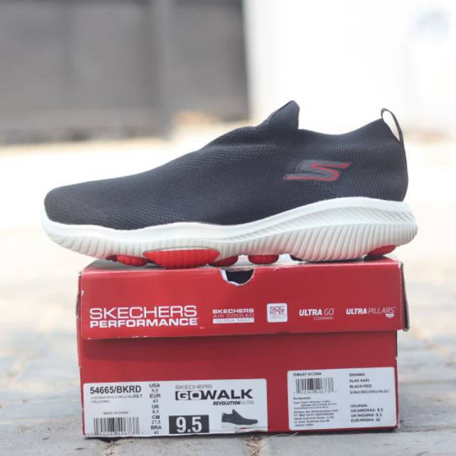 Original BNIB Sepatu Skechers Go Walk Evolution Ultra Black Red
