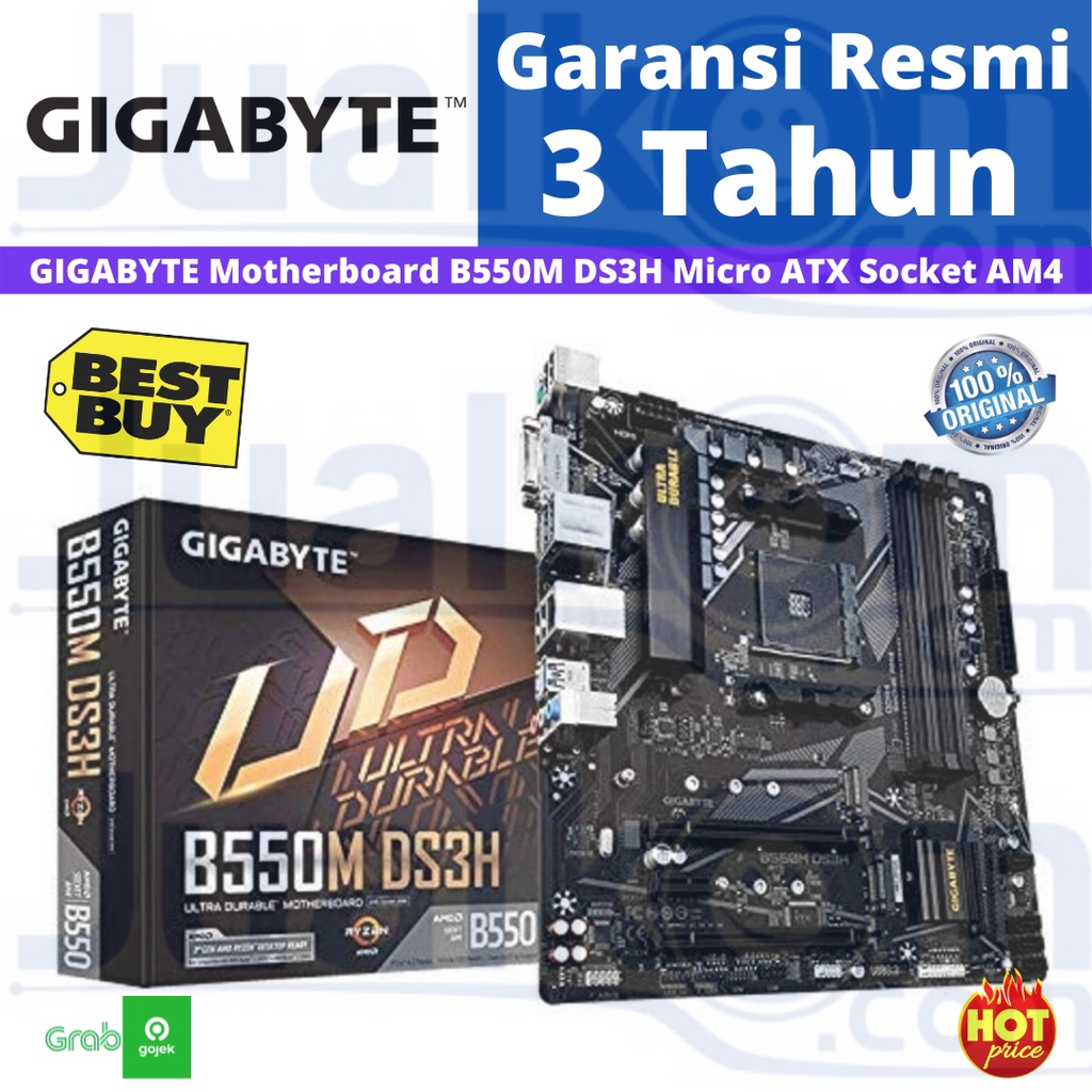 Gigabyte Motherboard AMD Socket Ryzen B550M-DS3H Socket AM4