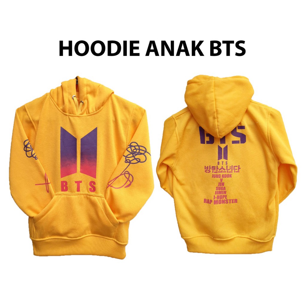 SWEATER HOODIE BTS Anak Kpop kekinian usia 6-11 tahun WANITA PRIA MURAH