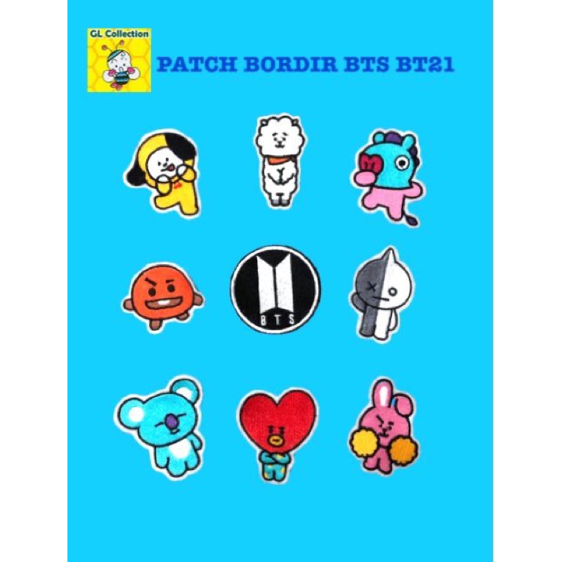 PATCH BORDIR JAHIT BT21 BTS ARMY KPOP