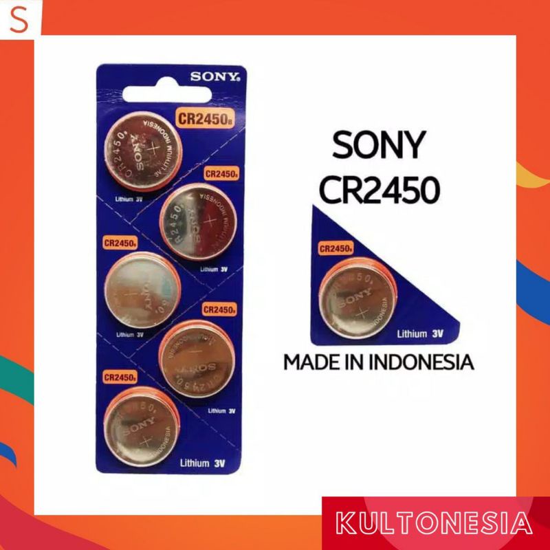 BATERAI SONY MURATA CR2450 CR 2450 CR-2450 2450N 3V BATRE JAM TANGAN ORIGINAL 1 PAK