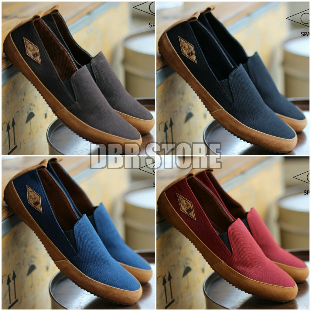 ORIGINAL - Sepatu Slop/Slipon/Santai GDNS/Goodness Footwear Cowok/Pria Space Brown/Black/Maroon/Navy