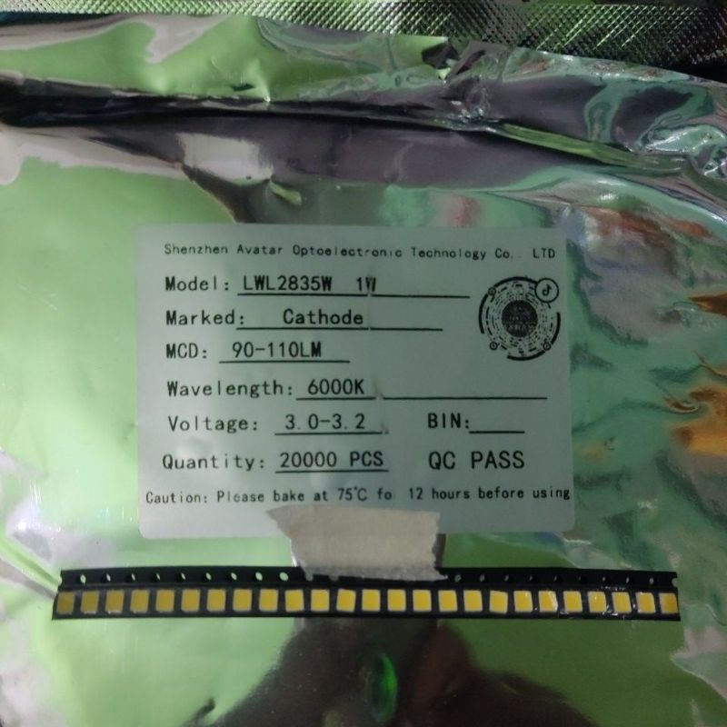 Led SMD 2835 1W/3V/6000k cold white