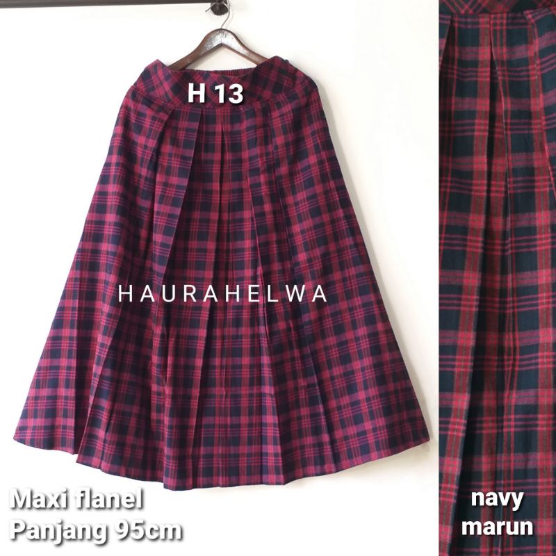 ROK FLANEL IMPORT PANJANG HAURAHELWA /ROK TARTAN FLANEL PANJANG-H 13