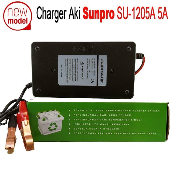 Charger Aki automatis Sunpro SU-1205A 5Amps Battery Charger accu