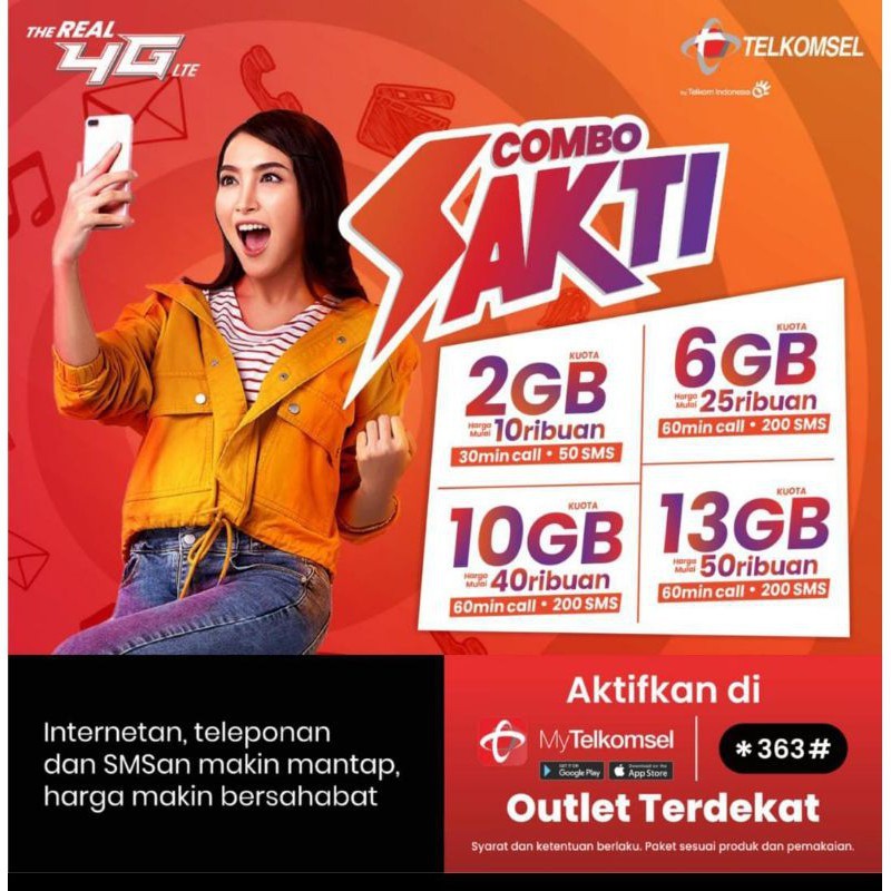 Kartu Telkomsel Sakti 6GB 25GB 17GB Permanen