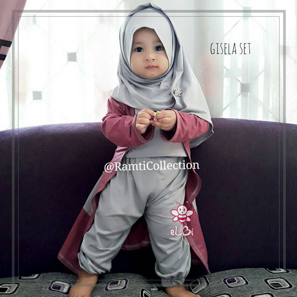 Baju Bayi Perempuan Lucu L Setelan Muslimah Berkualitas L Gisela