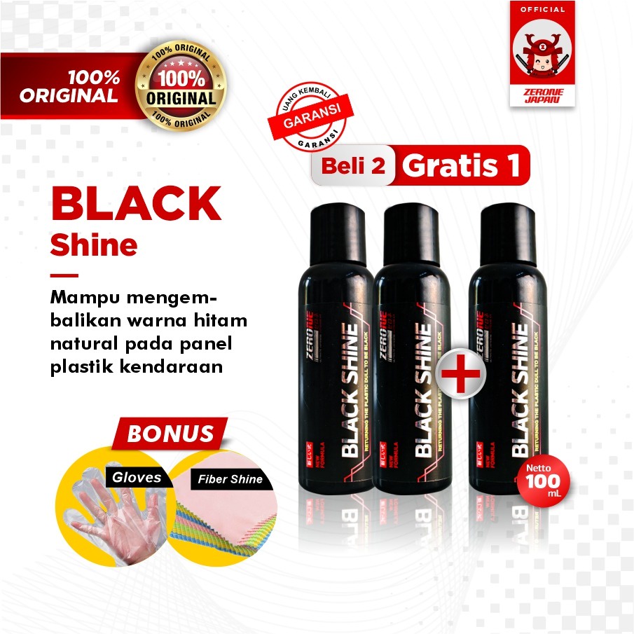 Zerone Black Shine Penghitam Dashboard dan Body Mobil Berbahan Plastik