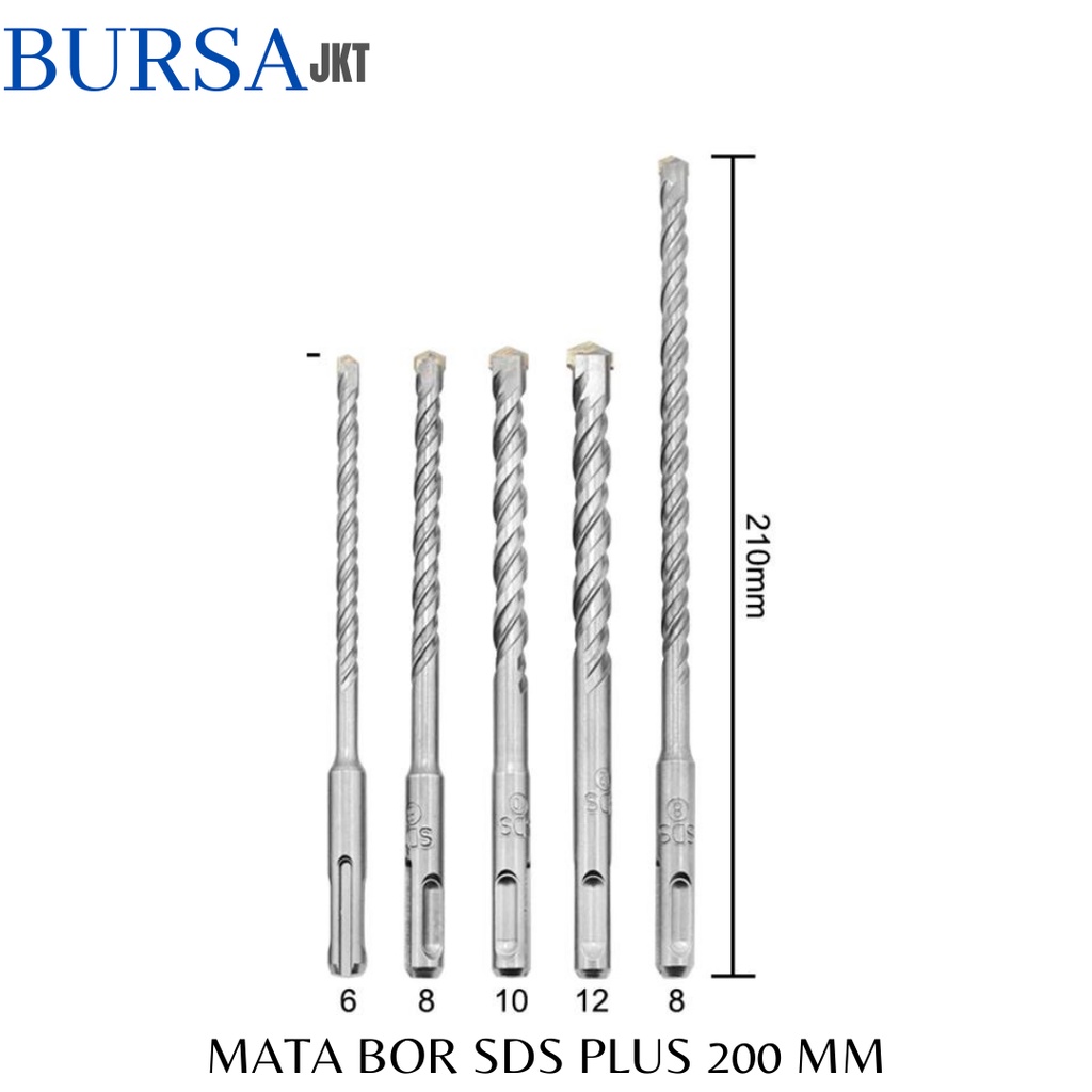 MATA BOR BOBOK PAHAT TEMBOK BETON SDS PLUS ROUND 22 MM X 200 MM