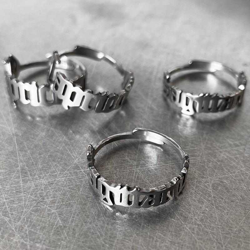 Sanskrit Cincin Terbuka adjustable Gaya hipster Bahan titanium steel Untuk Perhiasan Wanita