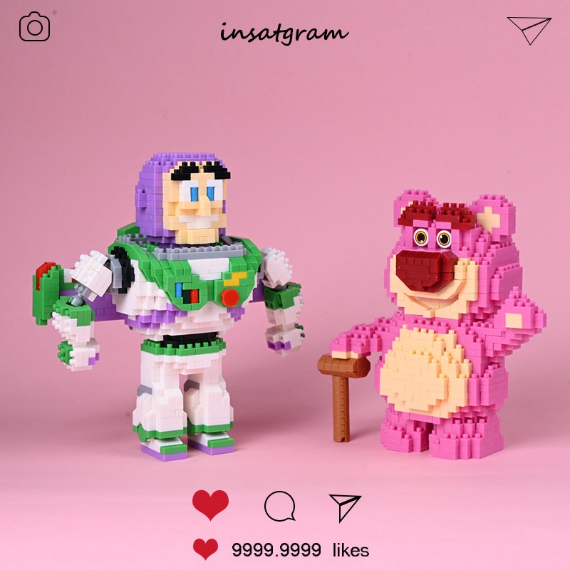 Mainan Majelis Edukasi Anak Strawberry Bear Unicorn Partikel Kecil Kompatibel Dengan Mainan Anak Laki-Laki Dan Perempuan