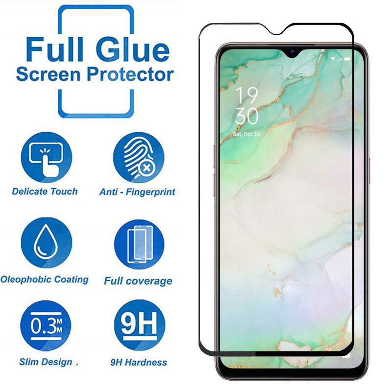 H8 Tempered Glass 10D Full Cover Oppo Reno 3 Premium Quality