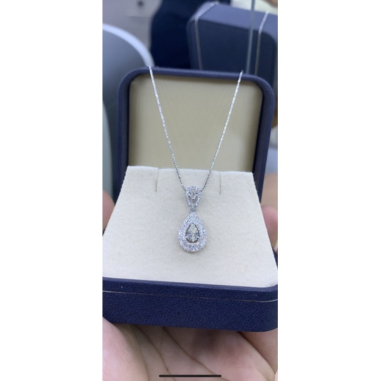 liontin pear GIA berlian eropa full mas putih whitegold ( 2625 )