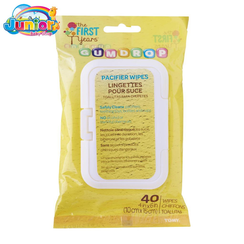 The First Years Gumdrop Pasific Wipes 40 ct - Pacifier Wipes