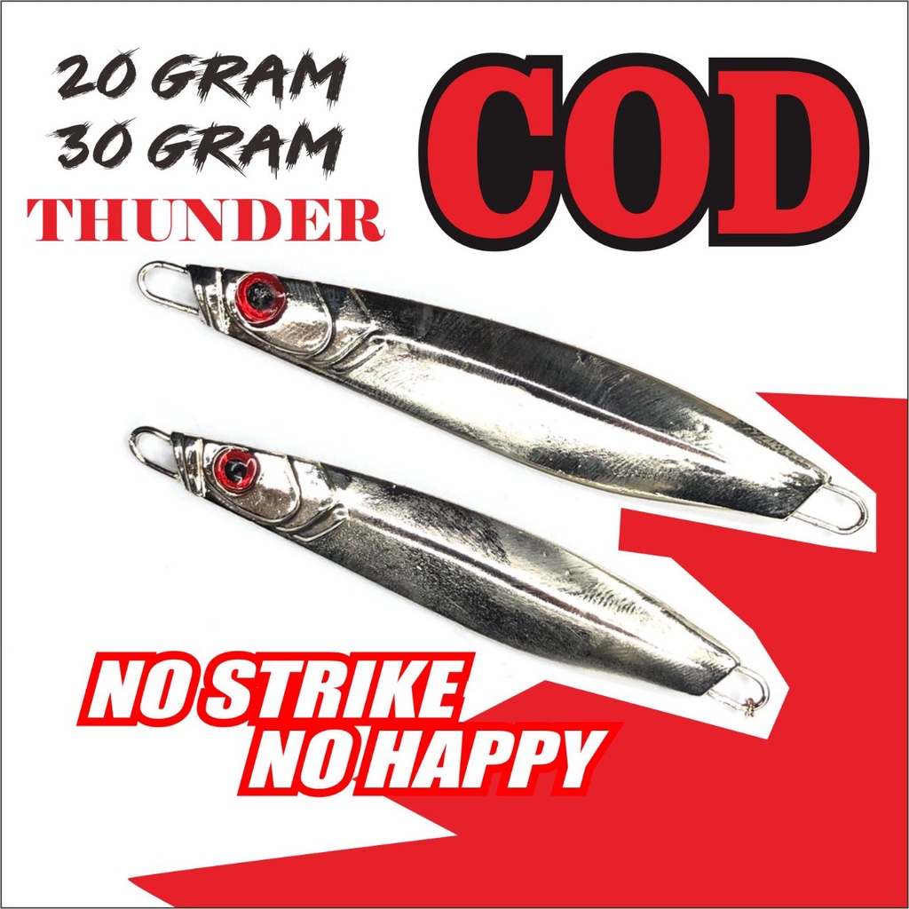 Metal Jig Thunder 20gr - 30gr Chrome The Angler Series
