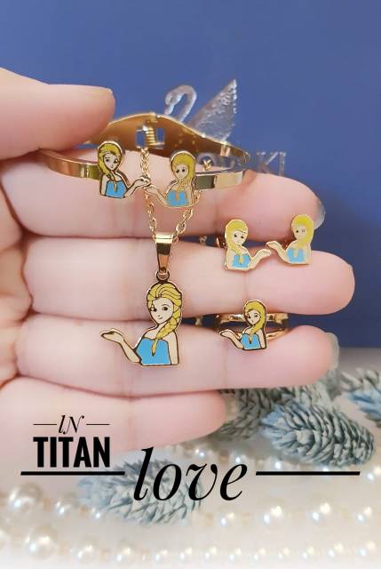 Titanium set perhiasan anak 1018h