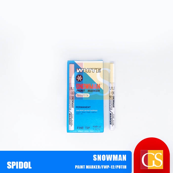

Spidol Paint Marker Permanen White Snowman Fine Tip FWP 12 Putih FWP-12