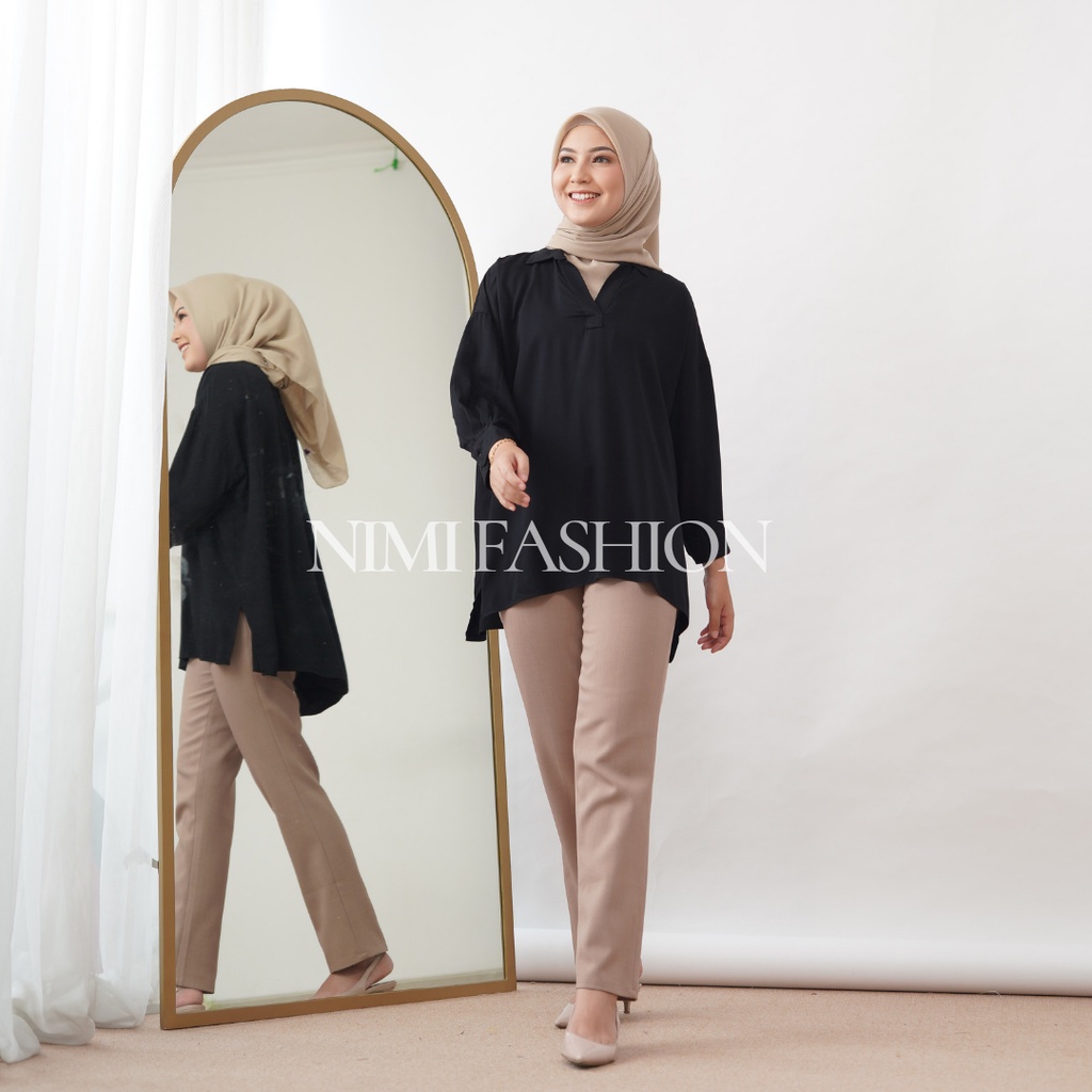 Blouse Oversize Nadine Blouse Wanita Muslim Premium Atasan Uniqlo Oversize Wanita