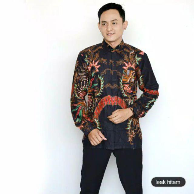 Trolistore Grosir Kemeja Batik Pria Cowok Motif Leak Pjg Lengan Panjang