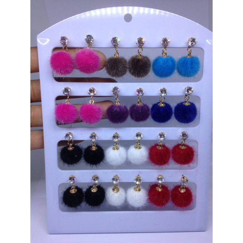 Anting pompom anting hijab anting bunga anting mawar