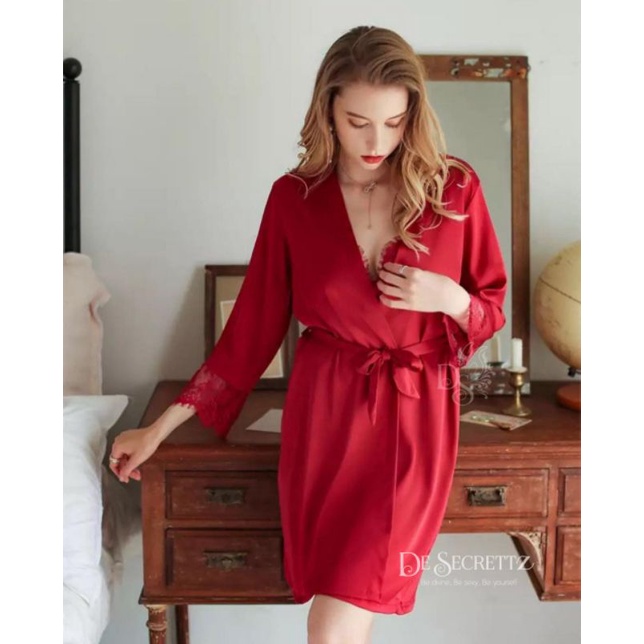 DeSecrertz RHANIA Baju Tidur Wanita Dewasa Sexy Model Satin Kimono Set, Baju Tidur Sexy Bahan Satin, Baju Haram Sexy, Lingerie Satin Set, Kimono Sexy, Pakaian Dinas Depan Suami, Pakaian Dalam Wanita Sexy, Lingerie Kimono, Sleepwear Sexy, Lingeri Seksi