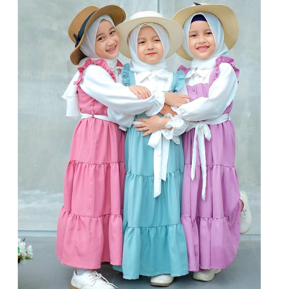 Gamis Anak Lyvia Dress / Dress Anak Muslim / Baju Anak Perempuan Termurah 2023