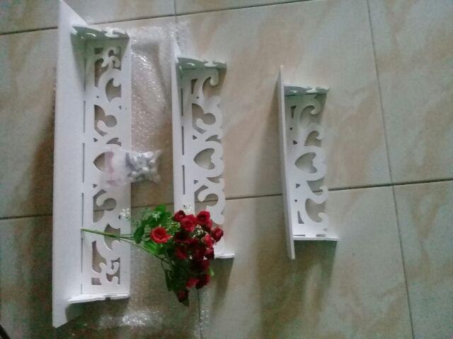 Dikirim Dari Bandung Rak Dinding Satu Set Isi 3 Pcs Rak Dinding Shabby