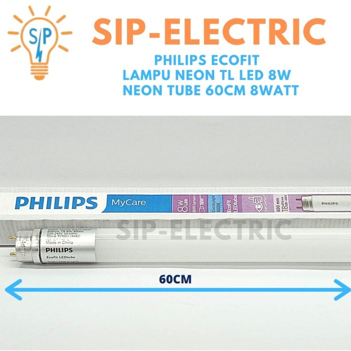 PHILIPS ECOFIT LAMPU NEON TL LED 8W / NEON TUBE 60CM 8WAT