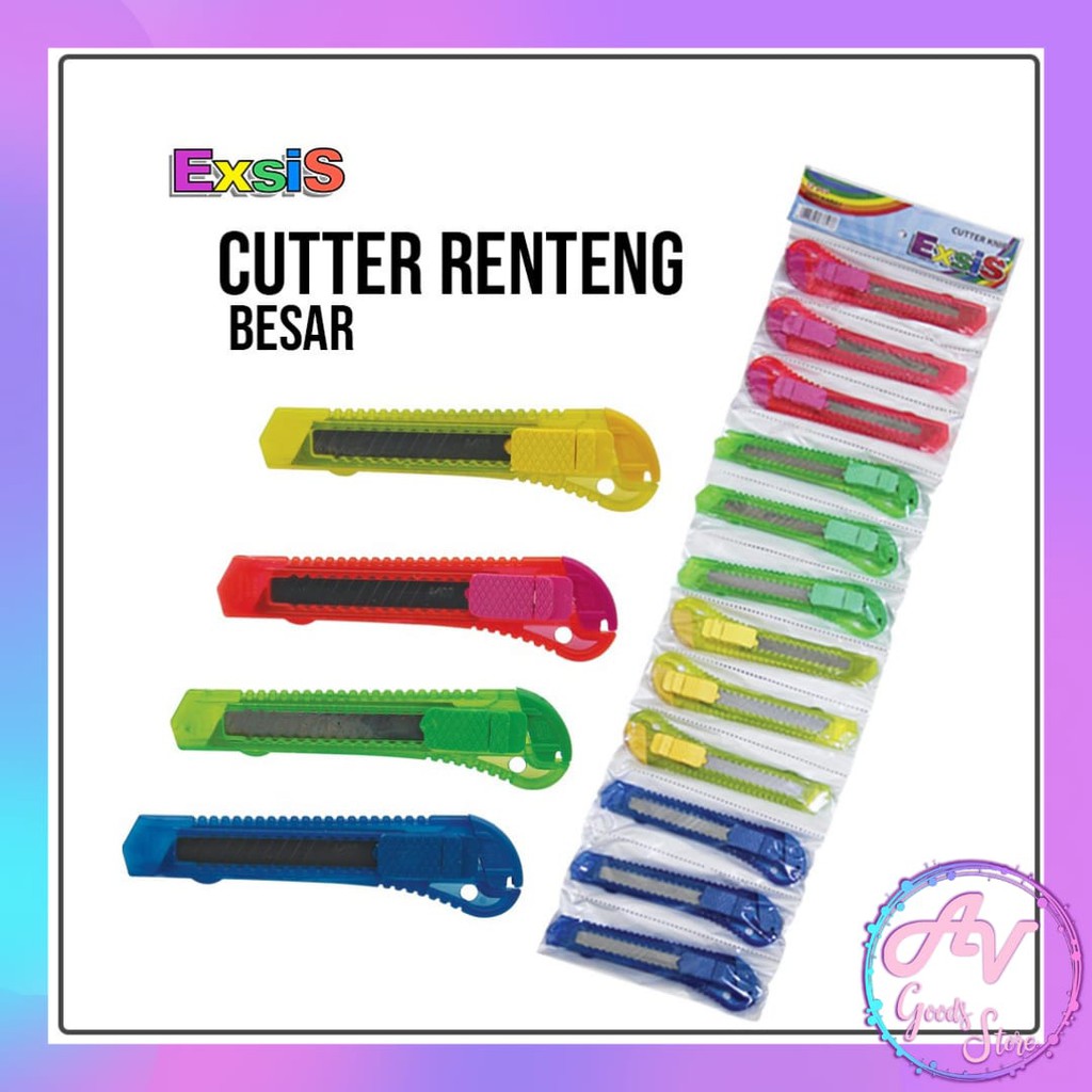 

cutter / 12pcs pisau cutter / cutter murah / CUTTER RENTENG EXSIS isi 12pcs