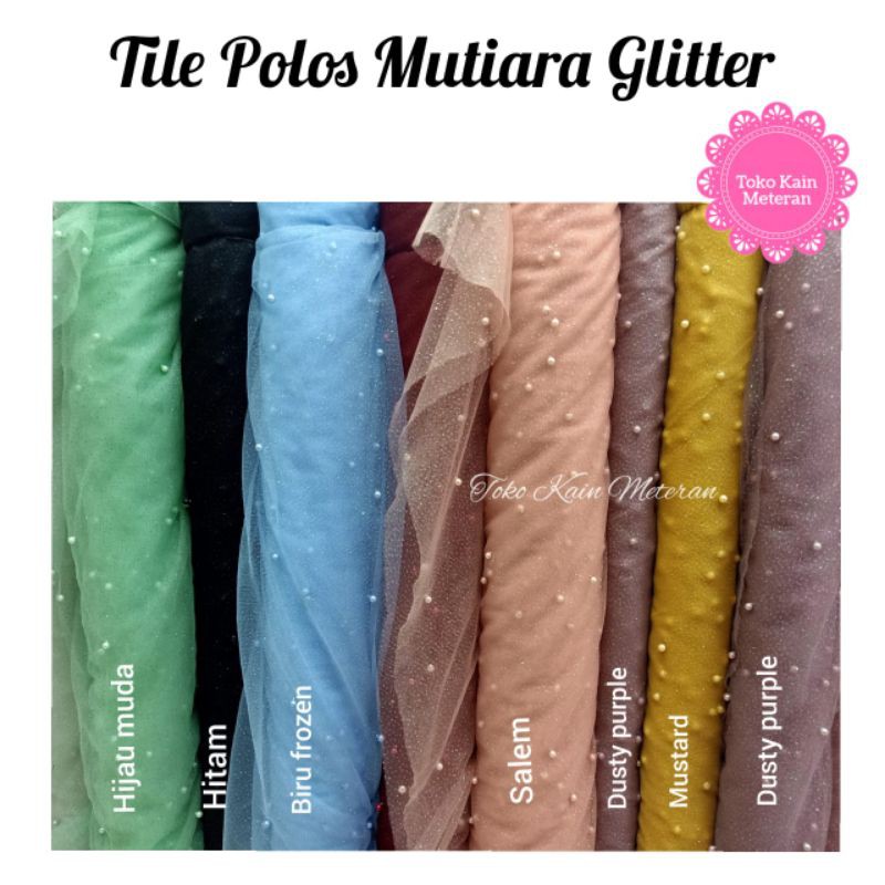 Kain Tile Tulle Mutiara Glitter Polos Shopee Indonesia