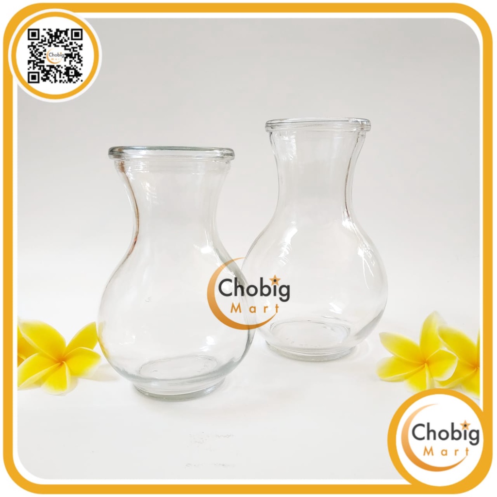 CHOBIG Vas Bunga Kaca 700ml 550ml Vase Bening / Pitcher Jar Minuman 17cm 15cm DMJ Ikan Cupang