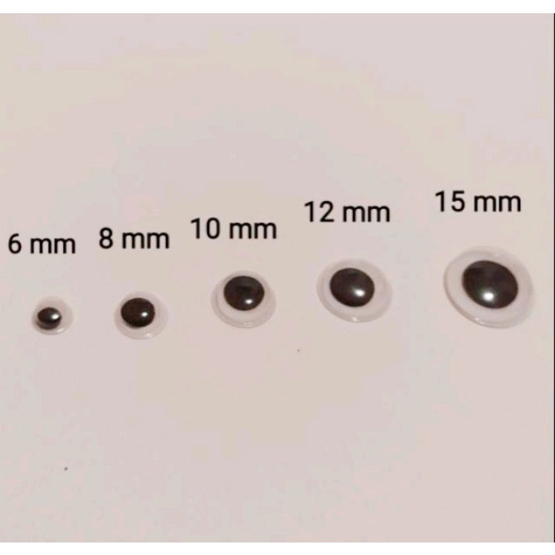 mata boneka isi 50 pcs murah ( 6 - 16 mm ) / mata boneka untuk kerajinan