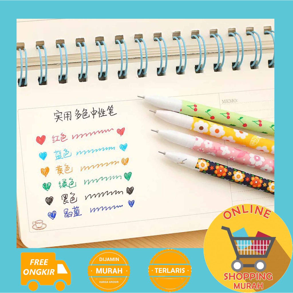[O.S.M] PENA KARAKTER 1PACK ISI 6 - PULPEN KARAKTER ISI 6 WARNA