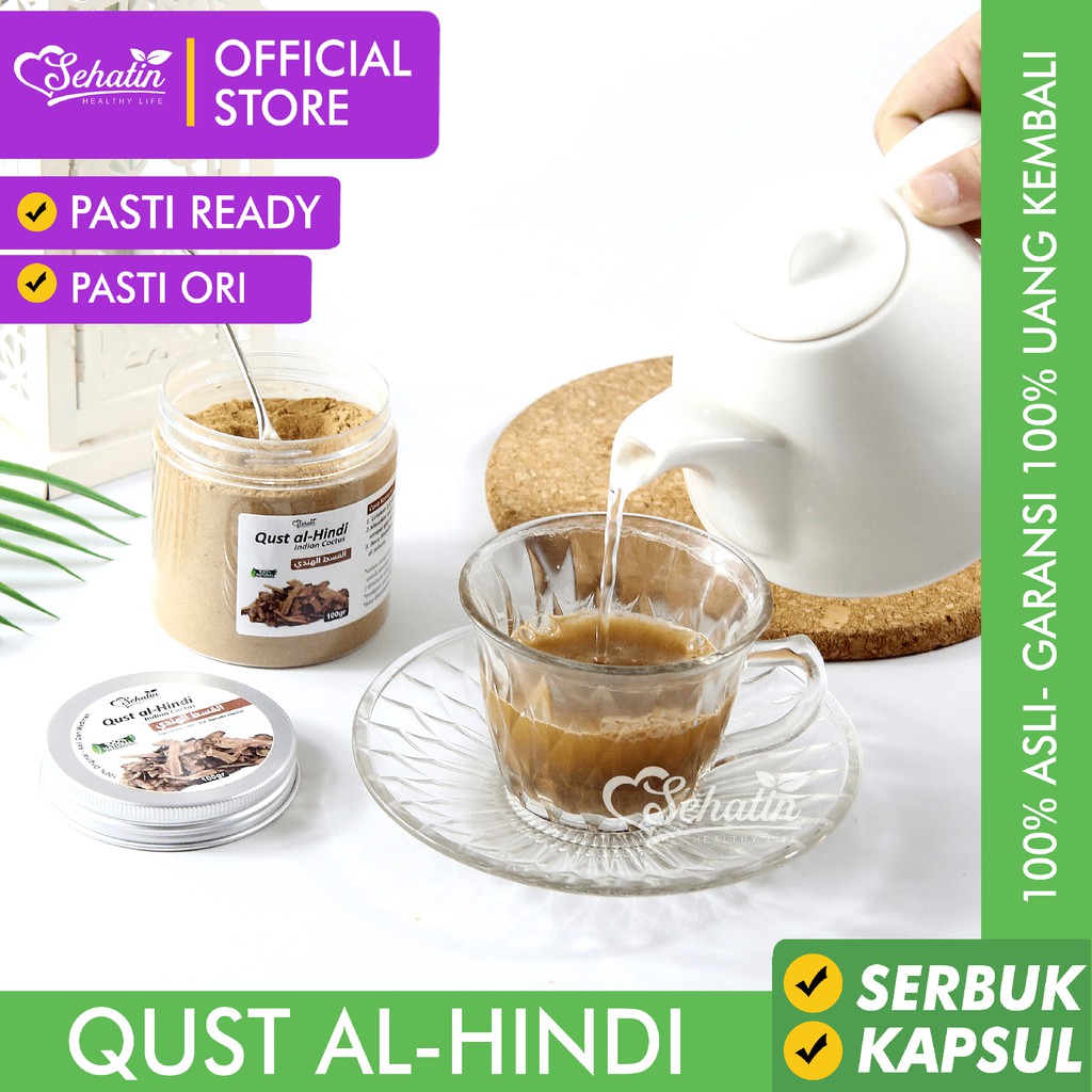 Sehatin Quts Alhindi Asli Qust Al Hindi Qist Hindi Kayu India Original Bubuk Kapsul Qust Hindi